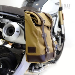 Bolso lateral de lona + ducati scrambler 1100 macro derecho