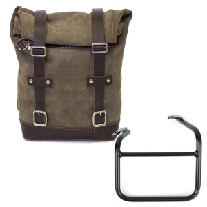 Bolso lateral en piel dividida + ducati scrambler 1100 sx cuadro para doble escape derecho