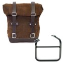 Bolso lateral en piel dividida + ducati scrambler 1100 sx cuadro para doble escape derecho