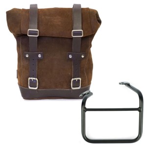 Bolso lateral en piel dividida + ducati scrambler 1100 sx cuadro para doble escape derecho