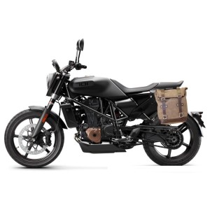 Bolsa lateral en piel dividida + marco husqvarna svartpilen 701