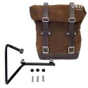 Bolsa lateral en piel dividida + marco husqvarna svartpilen 701