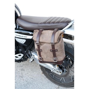 Bolsa lateral en piel dividida +marco izquierdo triumph scrambler 1200 xc_xe sx (2019 hasta ahora)