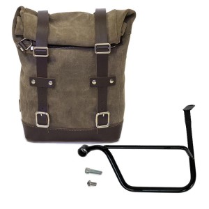 Bolsa lateral en piel dividida +marco izquierdo triumph speed twin 1200 (2019 hasta ahora)