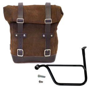 Bolsa lateral en piel dividida +marco izquierdo triumph speed twin 1200 (2019 hasta ahora)