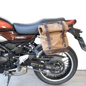 Bolsa lateral de lona + marco kawasaki z650rs - z900rs izquierda