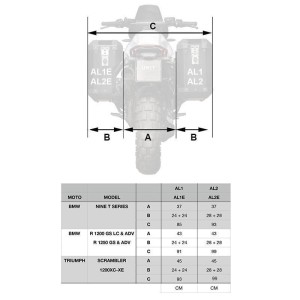Bastidores de bolsas en aluminio r1200gs lc - r1250gs & adv
