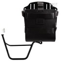 Portabolsas de aluminio con frontal de cuero ajustable y liberación rápida + bastidor triumph bonneville t100 (2001-2016) derech