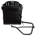 Portabolsa de aluminio con frontal de cuero ajustable, enganche rápido y marco