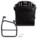 Portabolsa de aluminio con frontal de cuero ajustable, enganche rápido y marco