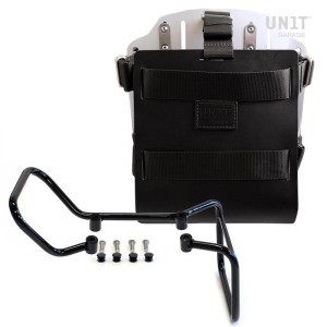 Portabolsa de aluminio con frontal regulable en piel, enganche rápido y marco vitpilen 701