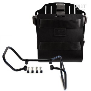 Portabolsa de aluminio con frontal regulable en piel, enganche rápido y marco vitpilen 701