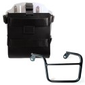 Portabolsa de aluminio con frontal de cuero ajustable, enganche rápido y marco