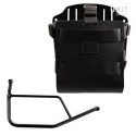 Portabolsa de aluminio con frontal de cuero ajustable, enganche rápido y marco