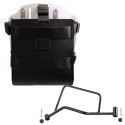 Portabolsa de aluminio con frontal de cuero ajustable, enganche rápido y marco