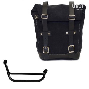 Bolso lateral en serraje + marco guzzi v85 tt