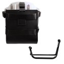 Portabolsa de aluminio con frontal de cuero ajustable, enganche rápido y marco