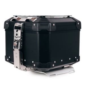 Maleta superior universal de aluminio atlas de 44 litros + placa de maleta superior atlas para portaequipajes