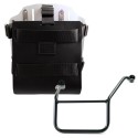 Portabolsa de aluminio con frontal de cuero ajustable, enganche rápido y marco