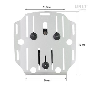 Portabolsa de aluminio con frontal ajustable de hypalon y enganche rápido + marco