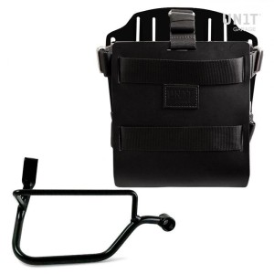 Portabolsa de aluminio con frontal de cuero ajustable, enganche rápido y marco street twin-speed twin 900 (2016 en adelante)