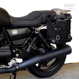 Alforja lateral canvas + subchasis izquierdo moto guzzi v7 euro5