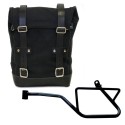Alforja lateral canvas + subchasis izquierdo moto guzzi v7 euro5