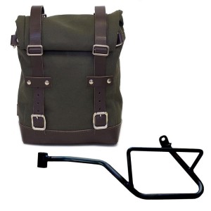 Alforja lateral canvas + subchasis izquierdo moto guzzi v7 euro5