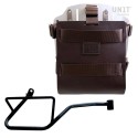 Portabolsa de aluminio con frontal de cuero ajustable, enganche rápido + cuadro derecho moto guzzi v7 euro5