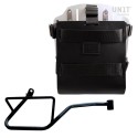 Portabolsa de aluminio con frontal de cuero ajustable, enganche rápido + cuadro derecho moto guzzi v7 euro5