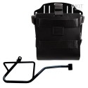 Portabolsa de aluminio con frontal de cuero ajustable, enganche rápido + cuadro derecho moto guzzi v7 euro5
