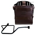 Portabolsa de aluminio con frontal de cuero ajustable, enganche rápido + cuadro derecho moto guzzi v7 euro5