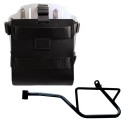 Portabolsa de aluminio con frontal de cuero ajustable, enganche rápido + marco izquierdo moto guzzi v7 euro5