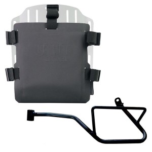 Portabolsa de aluminio con frontal ajustable de hypalon y enganche rápido + cuadro izquierdo moto guzzi v7 euro5