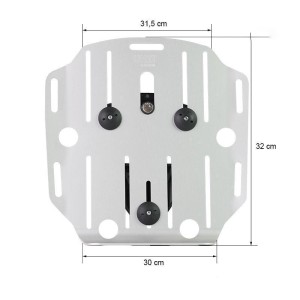 Portabolsa de aluminio con frontal ajustable de hypalon y enganche rápido + marco