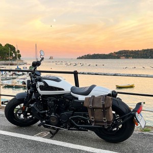 Alforja lateral serraje + marco izquierdo sportster s 1250