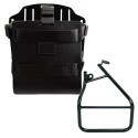 Porta bolsa de aluminio con frontal de cuero regulable, enganche rápido y cuadro sportster s 1250