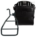 Porta bolsa de aluminio con frontal de cuero regulable, enganche rápido y cuadro sportster s 1250