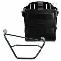 Portabolsas de aluminio con frontal de cuero regulable, enganche rápido y marco derecho