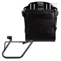 Portabolsas de aluminio con frontal de cuero regulable, enganche rápido y marco