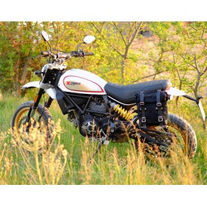 Alforja lateral scram en canvas 22l-30l + subchasis ducati scrambler