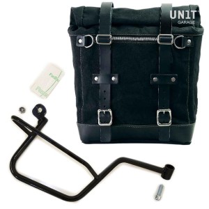 Alforja lateral scram en canvas 22l-30l + subchasis derecho guzzi v7