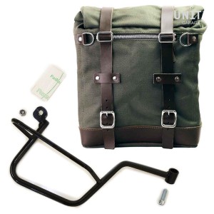 Alforja lateral scram en canvas 22l-30l + subchasis derecho guzzi v7