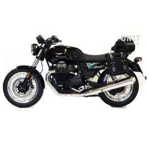 Alforja lateral scram en canvas 22l-30l + subchasis izquierdo guzzi v7