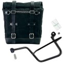 Alforja lateral scram en canvas 22l-30l + subchasis izquierdo guzzi v7