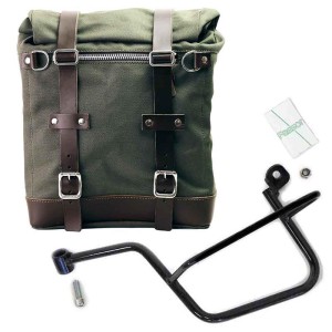 Alforja lateral scram en canvas 22l-30l + subchasis izquierdo guzzi v7