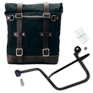 Alforja lateral scram en canvas 22l-30l + subchasis izquierdo guzzi v7