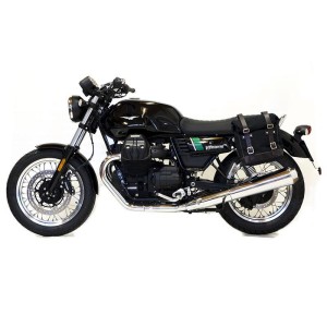 Alforja lateral scram en canvas 22l-30l + subchasis izquierdo guzzi v7