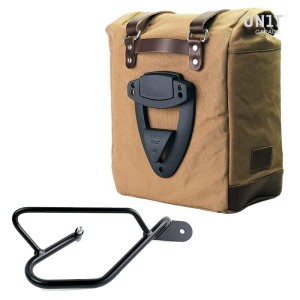 Alforja lateral scram en lona 22l-30l + subchasis bobber guzzi v9 derecha