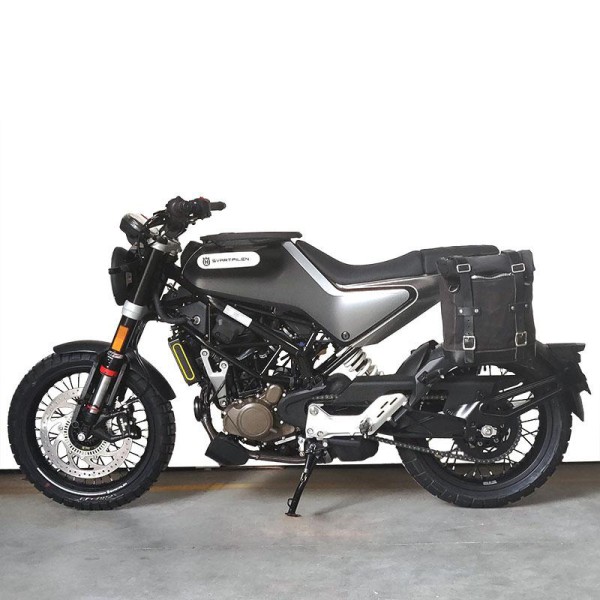 Alforja lateral scram canvas 22l-30l + subchasis izquierdo husqvarna 401 (2020 hasta ahora)